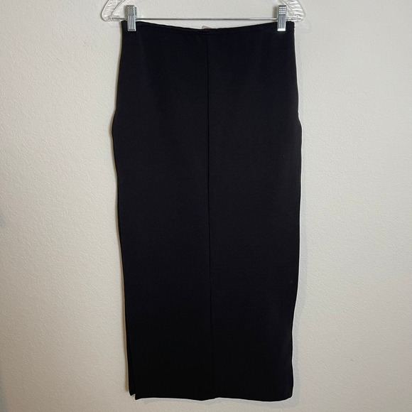 Vtg Y2k Edgy Romantic Renee Lauren HighSlit Black Skirt Built in Short S Minimal - Picture 6 of 12